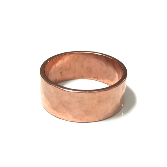 8mm Solid Copper Hammered Ring - Picture 4 of 7